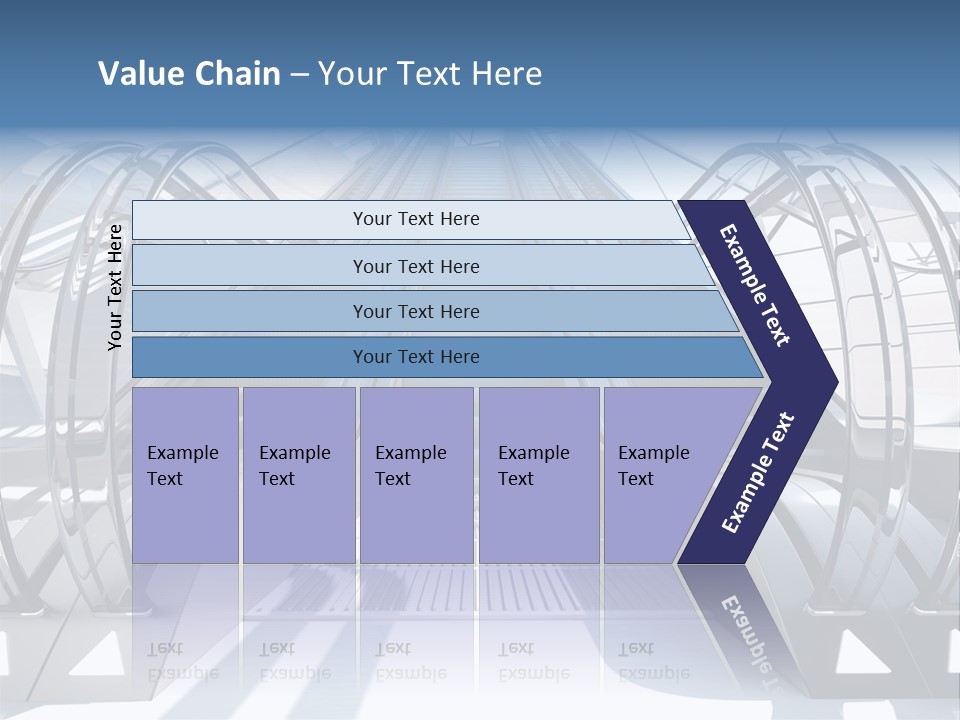 An Escalator Is Shown With A Blue Sky In The Background PowerPoint Template