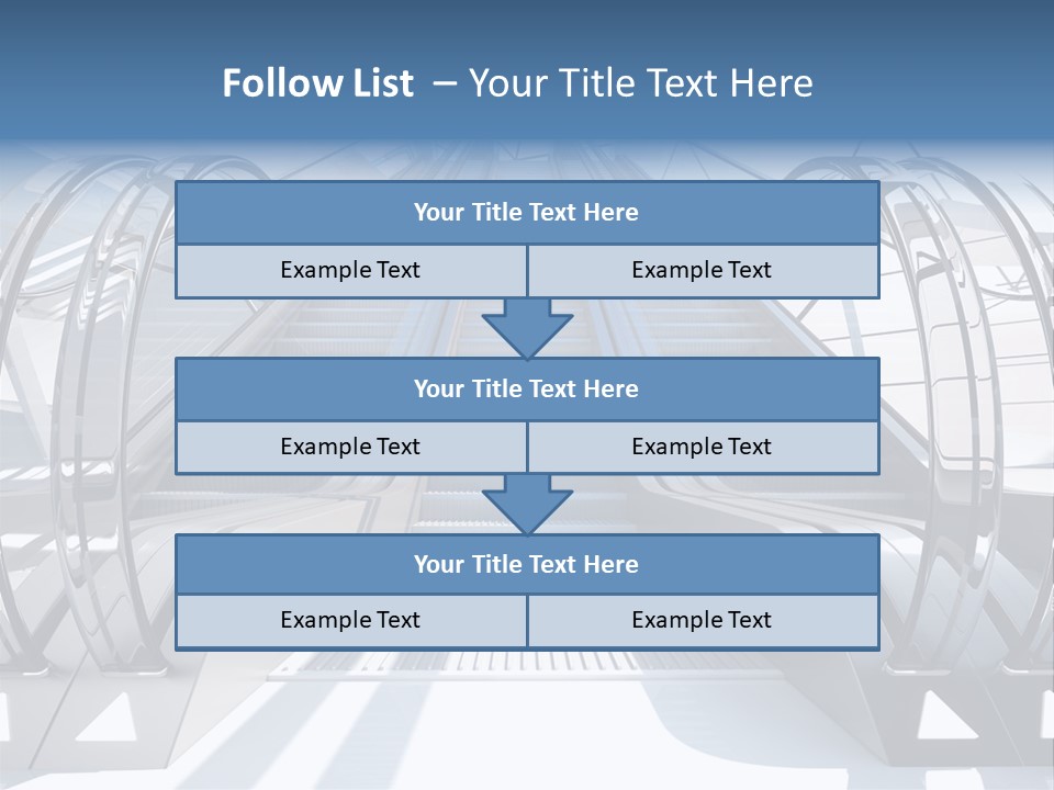 An Escalator Is Shown With A Blue Sky In The Background PowerPoint Template