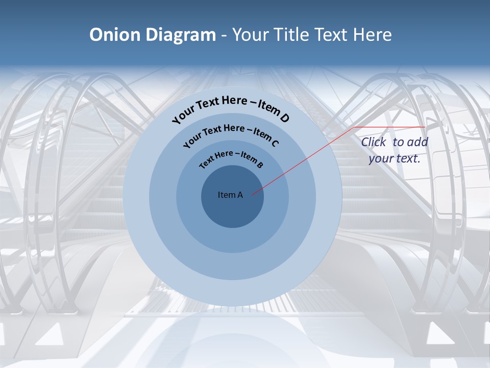 An Escalator Is Shown With A Blue Sky In The Background PowerPoint Template