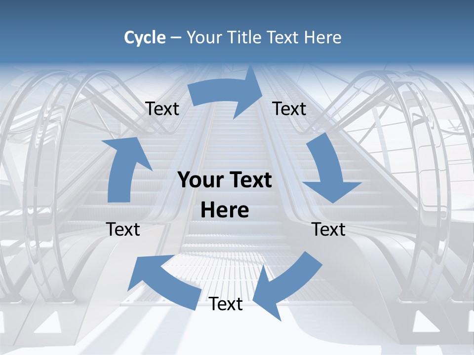 An Escalator Is Shown With A Blue Sky In The Background PowerPoint Template