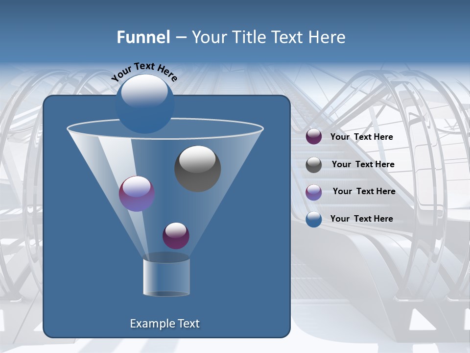 An Escalator Is Shown With A Blue Sky In The Background PowerPoint Template