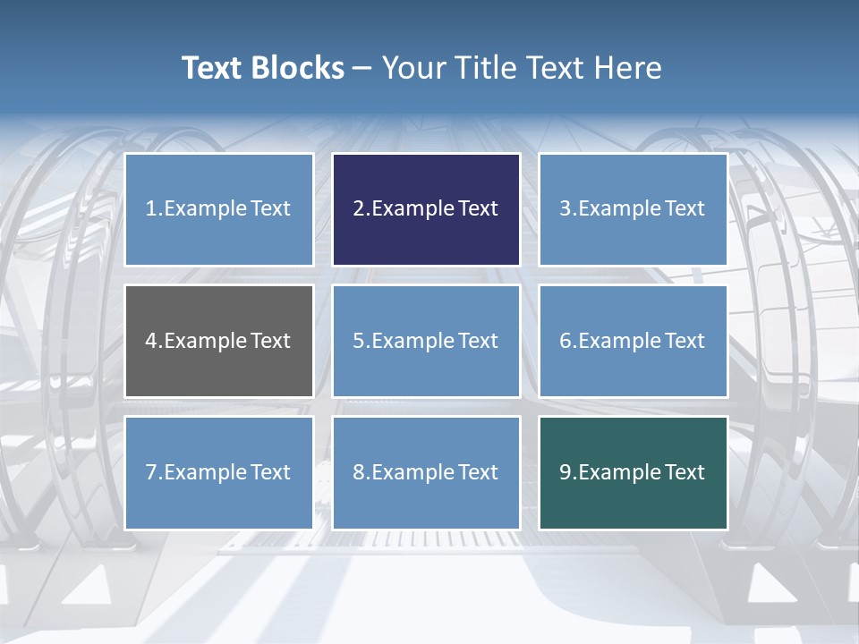 An Escalator Is Shown With A Blue Sky In The Background PowerPoint Template