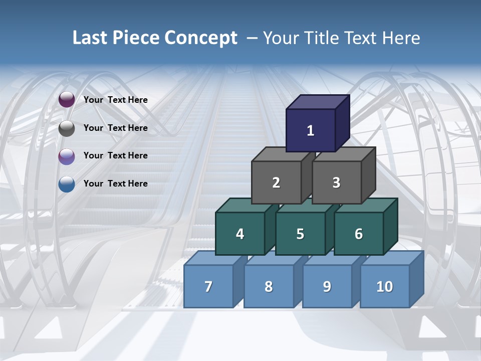 An Escalator Is Shown With A Blue Sky In The Background PowerPoint Template