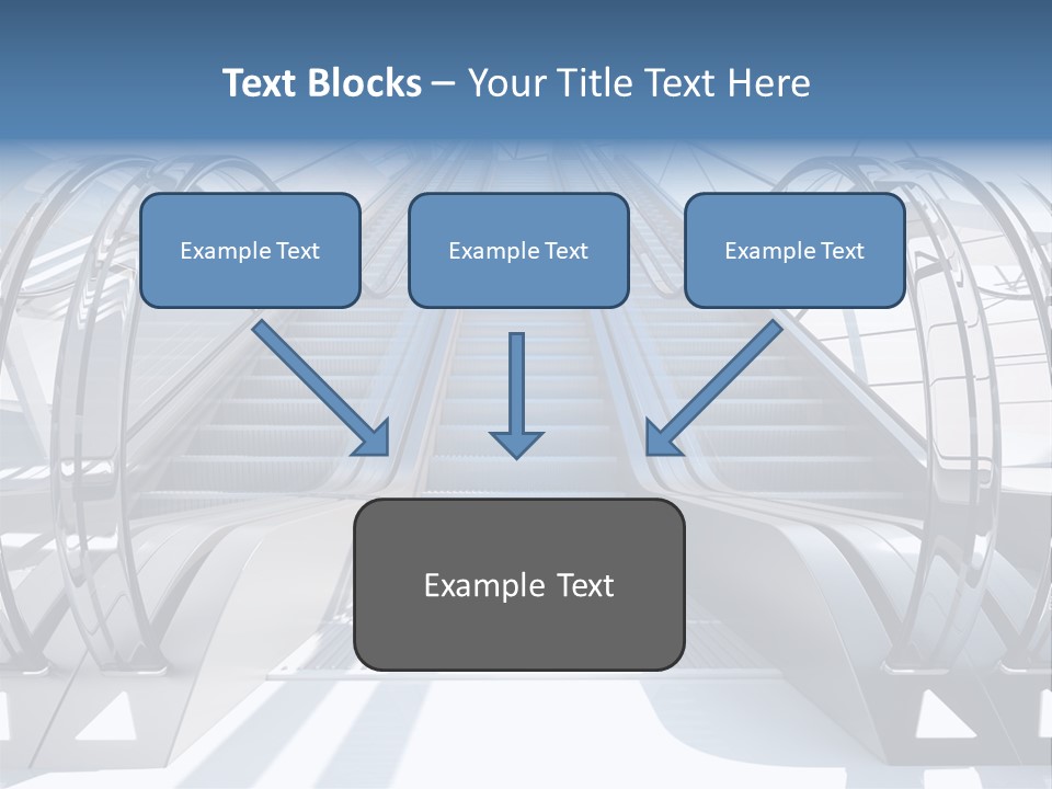 An Escalator Is Shown With A Blue Sky In The Background PowerPoint Template