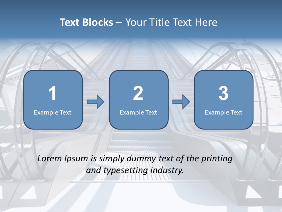 An Escalator Is Shown With A Blue Sky In The Background PowerPoint Template