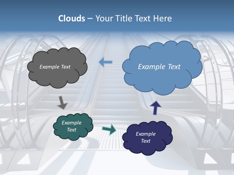 An Escalator Is Shown With A Blue Sky In The Background PowerPoint Template