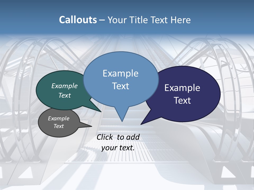 An Escalator Is Shown With A Blue Sky In The Background PowerPoint Template