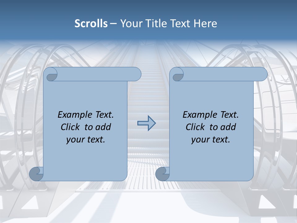 An Escalator Is Shown With A Blue Sky In The Background PowerPoint Template