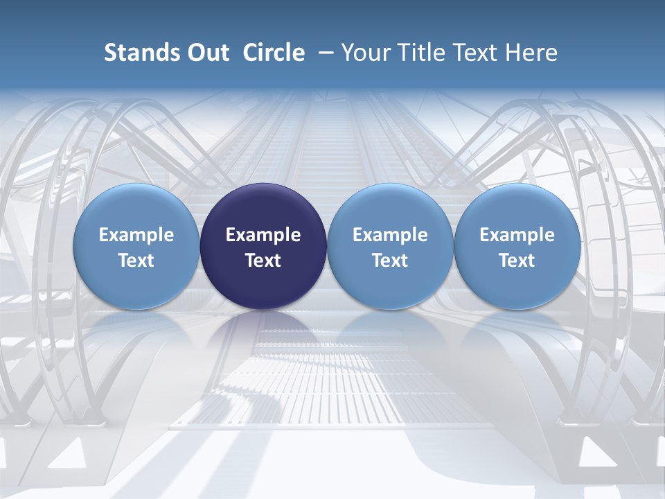 An Escalator Is Shown With A Blue Sky In The Background PowerPoint Template