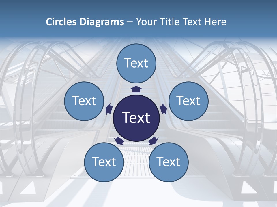 An Escalator Is Shown With A Blue Sky In The Background PowerPoint Template