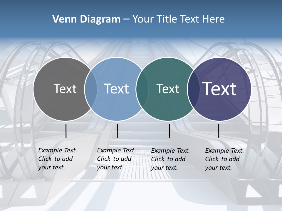 An Escalator Is Shown With A Blue Sky In The Background PowerPoint Template