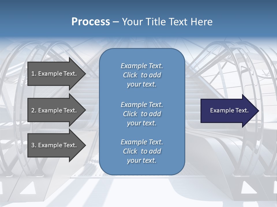 An Escalator Is Shown With A Blue Sky In The Background PowerPoint Template
