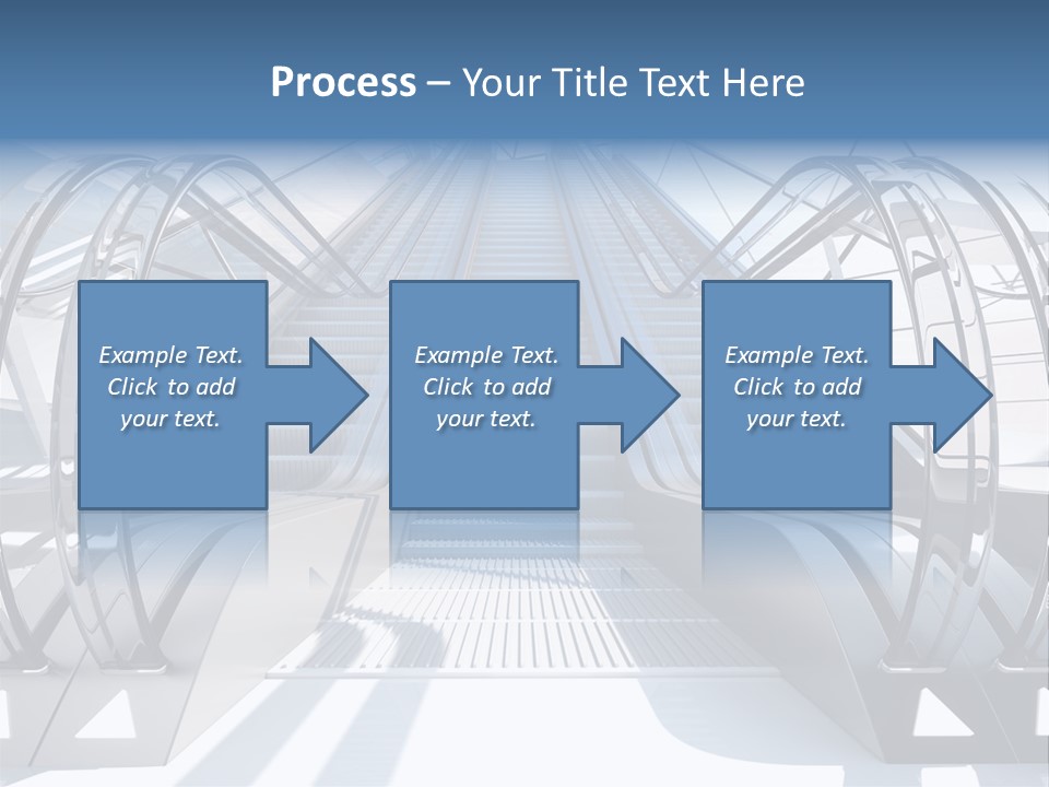 An Escalator Is Shown With A Blue Sky In The Background PowerPoint Template