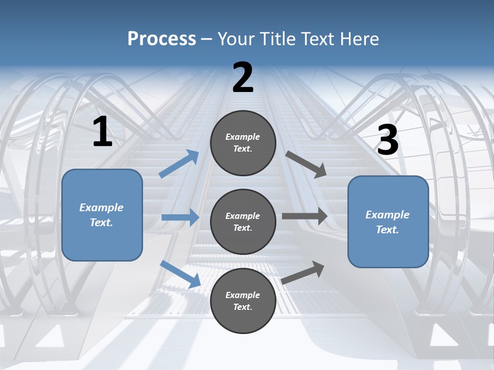 An Escalator Is Shown With A Blue Sky In The Background PowerPoint Template