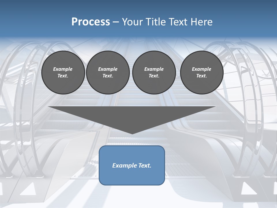 An Escalator Is Shown With A Blue Sky In The Background PowerPoint Template