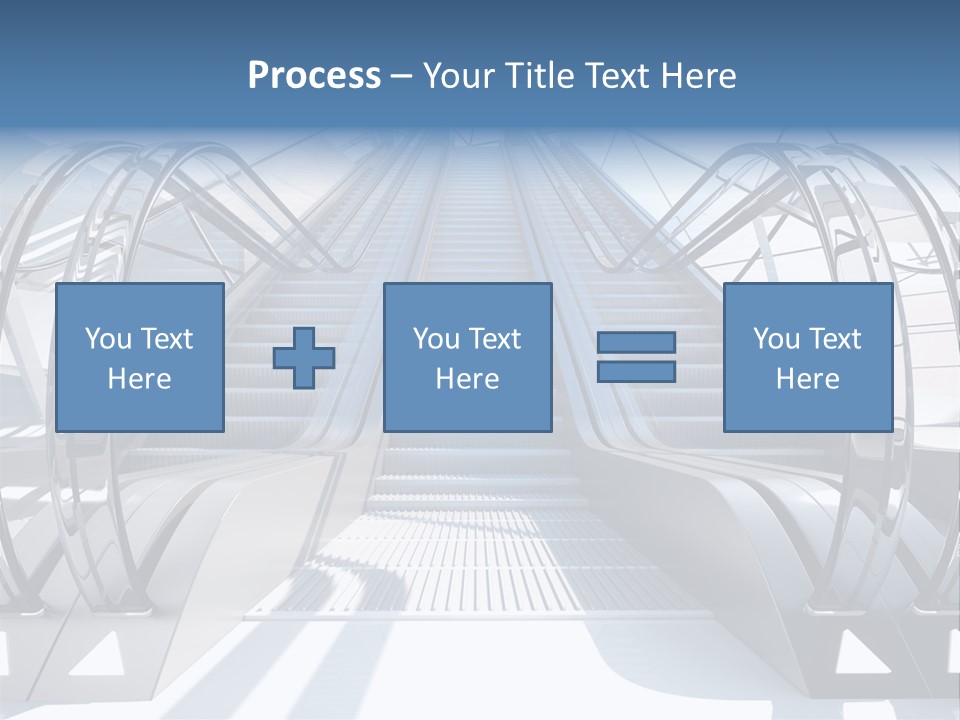 An Escalator Is Shown With A Blue Sky In The Background PowerPoint Template