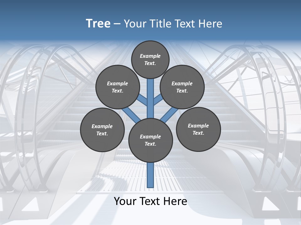 An Escalator Is Shown With A Blue Sky In The Background PowerPoint Template