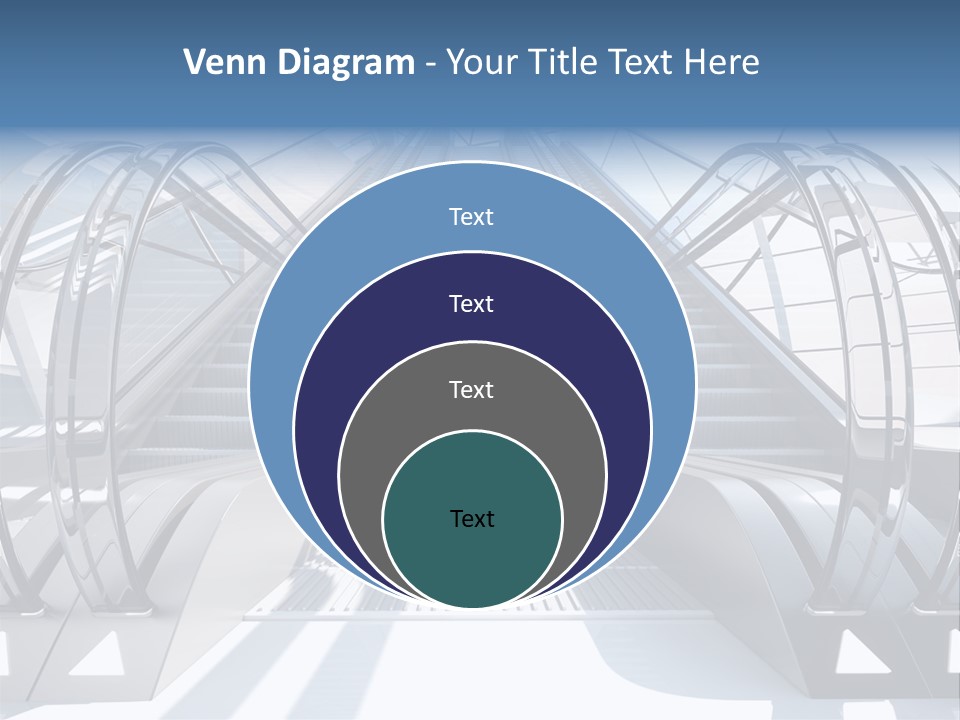 An Escalator Is Shown With A Blue Sky In The Background PowerPoint Template