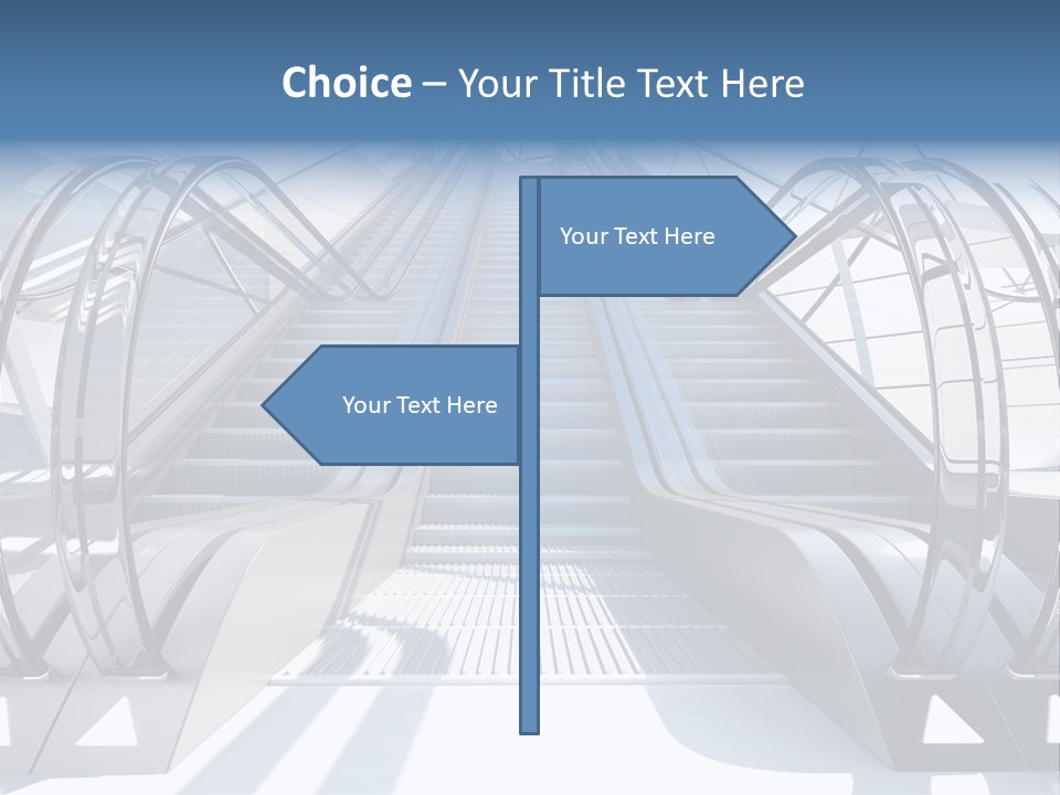 An Escalator Is Shown With A Blue Sky In The Background PowerPoint Template