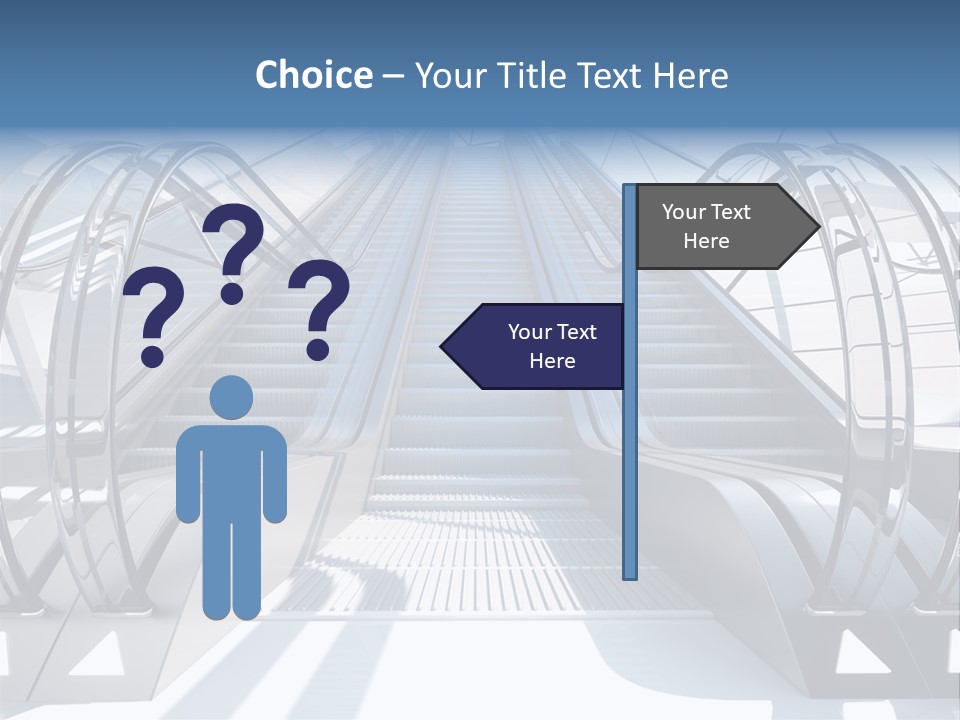 An Escalator Is Shown With A Blue Sky In The Background PowerPoint Template