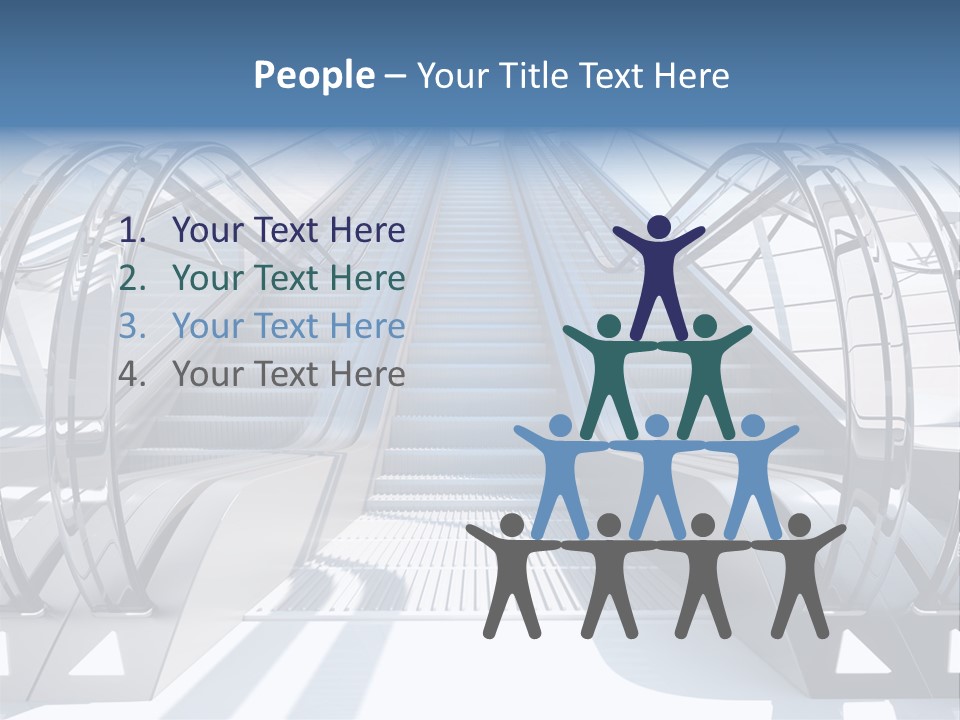 An Escalator Is Shown With A Blue Sky In The Background PowerPoint Template