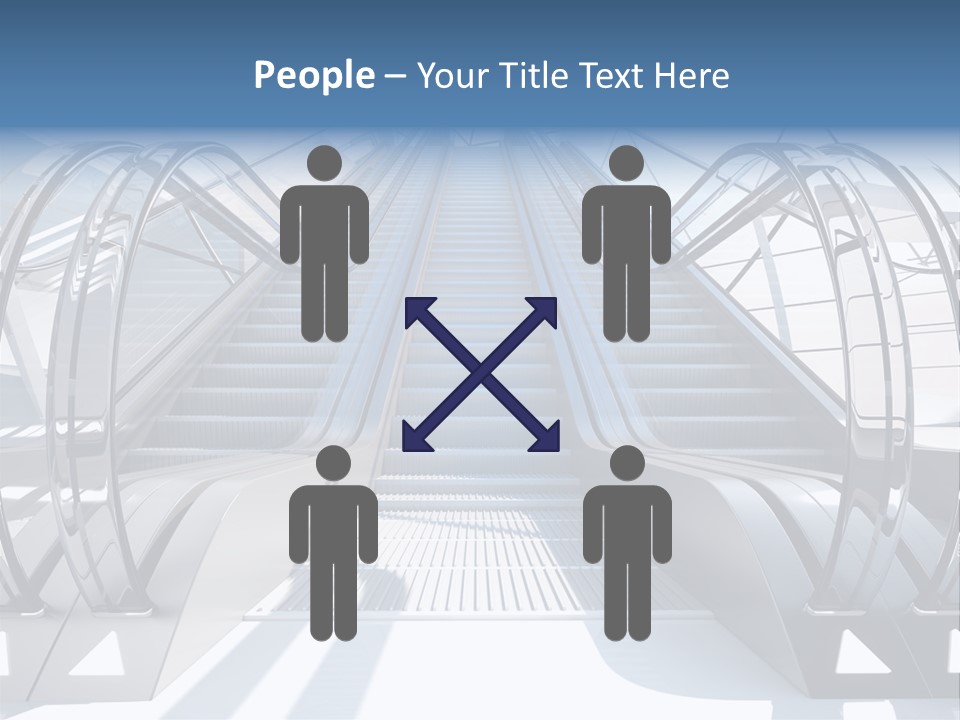 An Escalator Is Shown With A Blue Sky In The Background PowerPoint Template