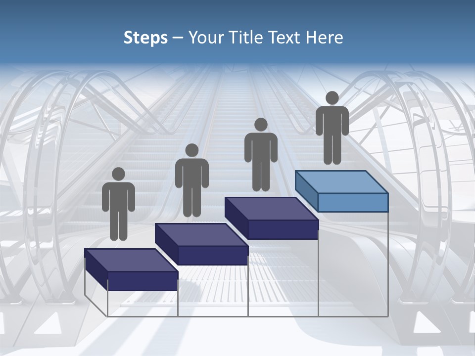 An Escalator Is Shown With A Blue Sky In The Background PowerPoint Template