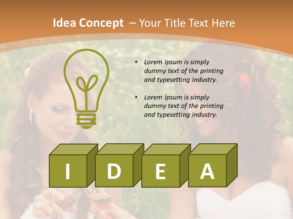 Newlywed Love White PowerPoint Template