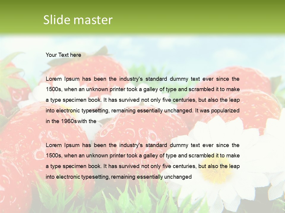 Clouds Strawberry Dessert PowerPoint Template