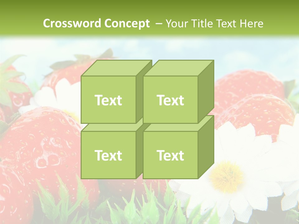 Clouds Strawberry Dessert PowerPoint Template