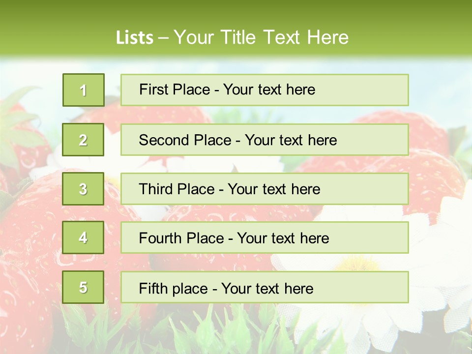 Clouds Strawberry Dessert PowerPoint Template