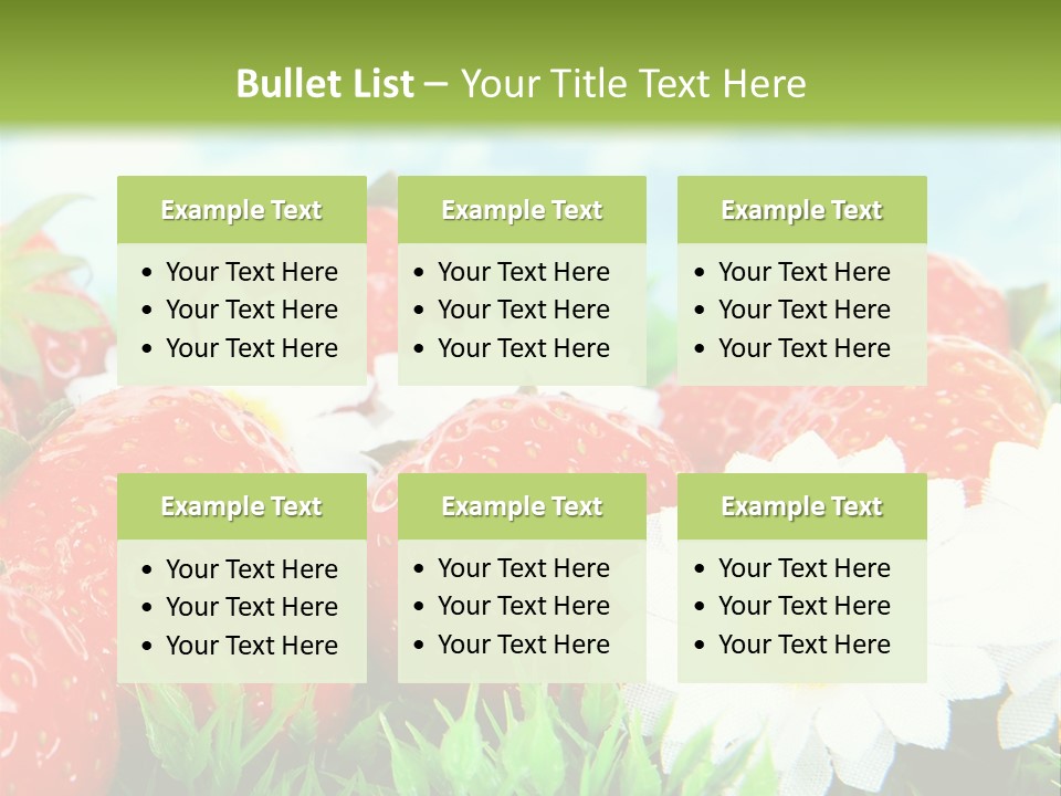 Clouds Strawberry Dessert PowerPoint Template