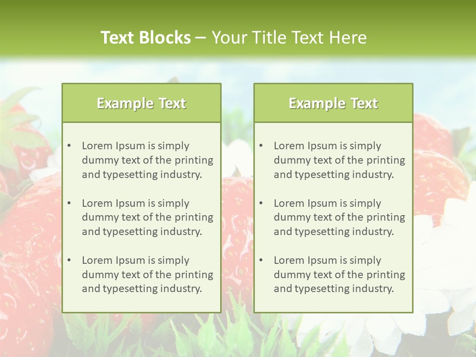 Clouds Strawberry Dessert PowerPoint Template