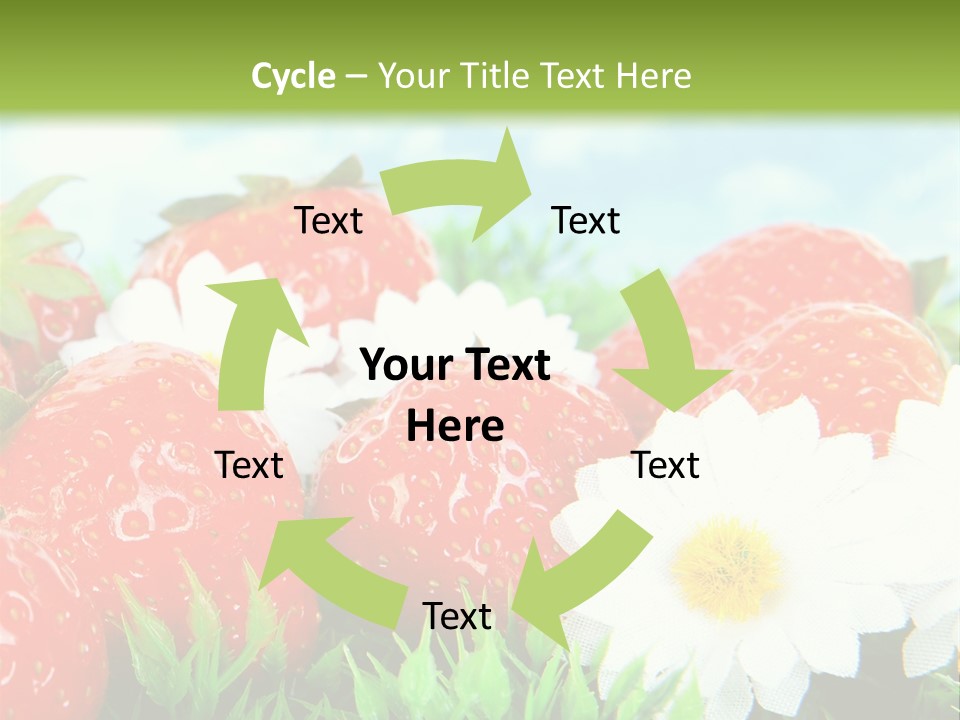 Clouds Strawberry Dessert PowerPoint Template