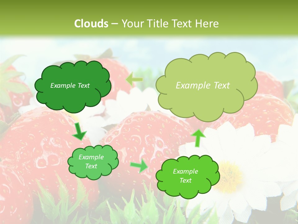Clouds Strawberry Dessert PowerPoint Template