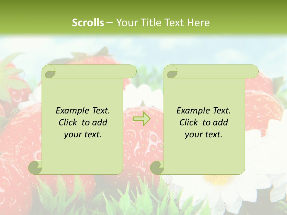 Clouds Strawberry Dessert PowerPoint Template