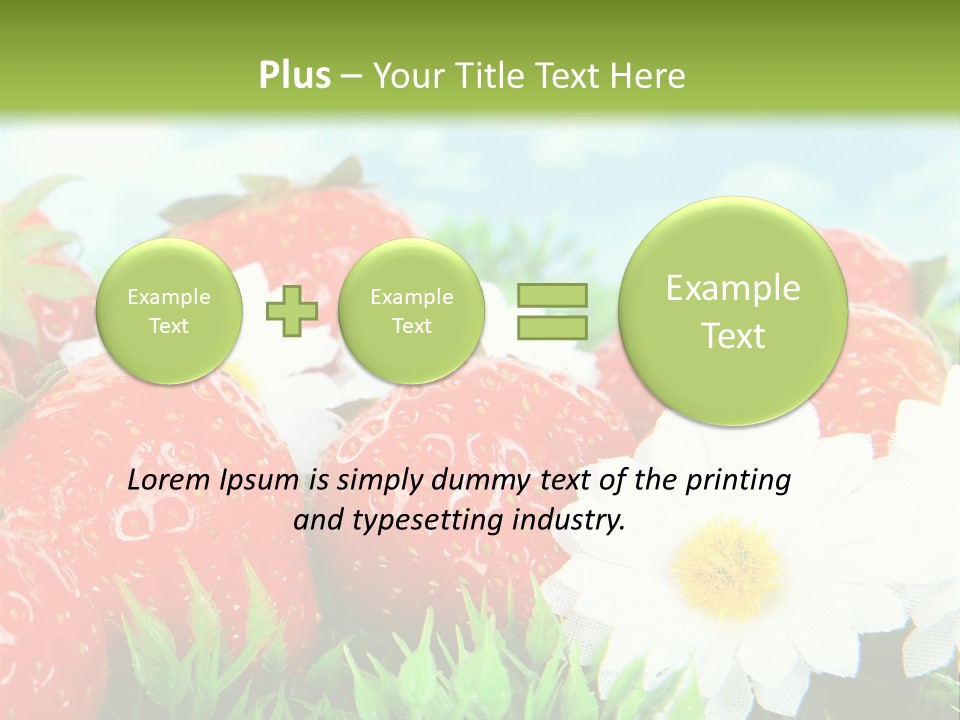 Clouds Strawberry Dessert PowerPoint Template