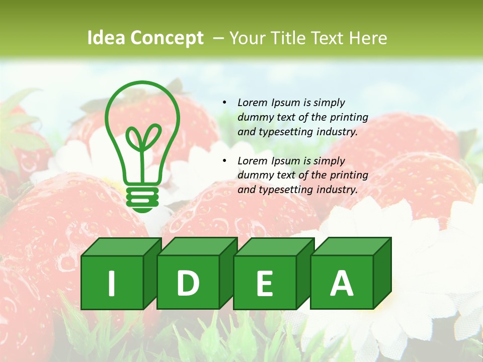 Clouds Strawberry Dessert PowerPoint Template