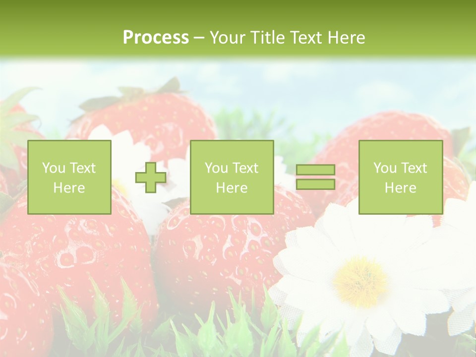 Clouds Strawberry Dessert PowerPoint Template