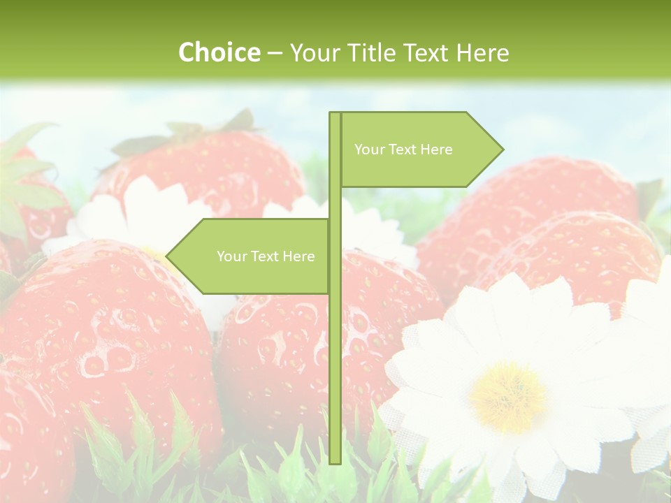 Clouds Strawberry Dessert PowerPoint Template