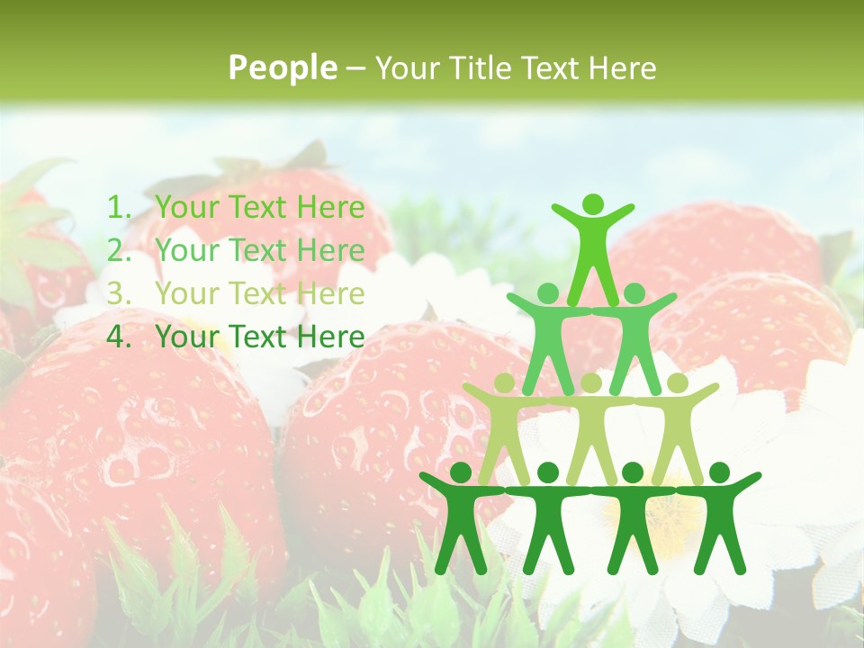 Clouds Strawberry Dessert PowerPoint Template