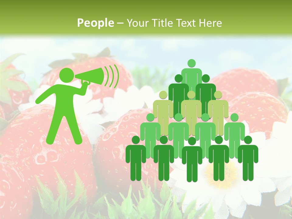 Clouds Strawberry Dessert PowerPoint Template