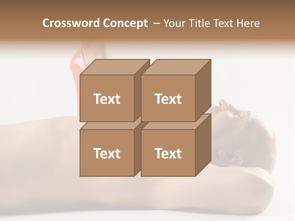 A Man With A Red High Heel Shoe On Top Of His Body PowerPoint Template