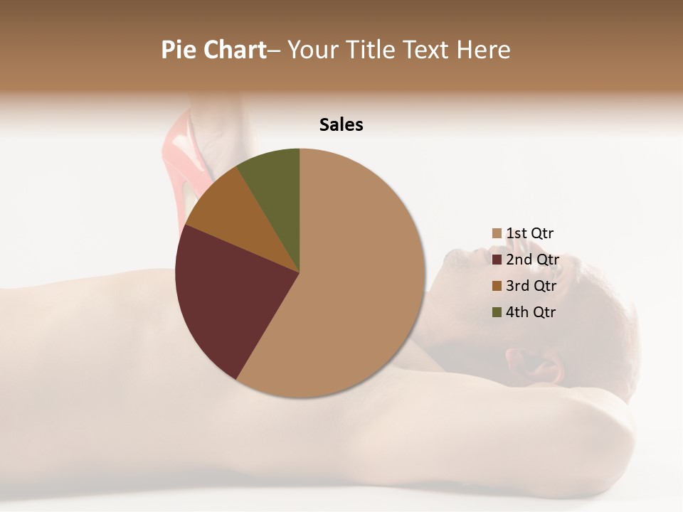 A Man With A Red High Heel Shoe On Top Of His Body PowerPoint Template