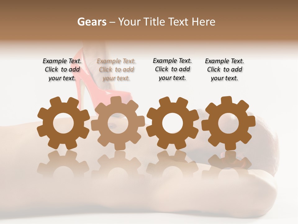 A Man With A Red High Heel Shoe On Top Of His Body PowerPoint Template