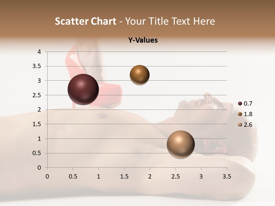 A Man With A Red High Heel Shoe On Top Of His Body PowerPoint Template