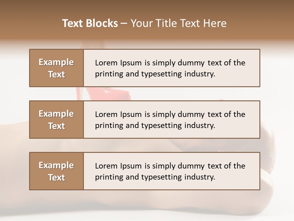A Man With A Red High Heel Shoe On Top Of His Body PowerPoint Template