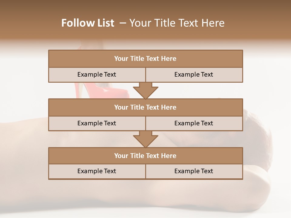 A Man With A Red High Heel Shoe On Top Of His Body PowerPoint Template