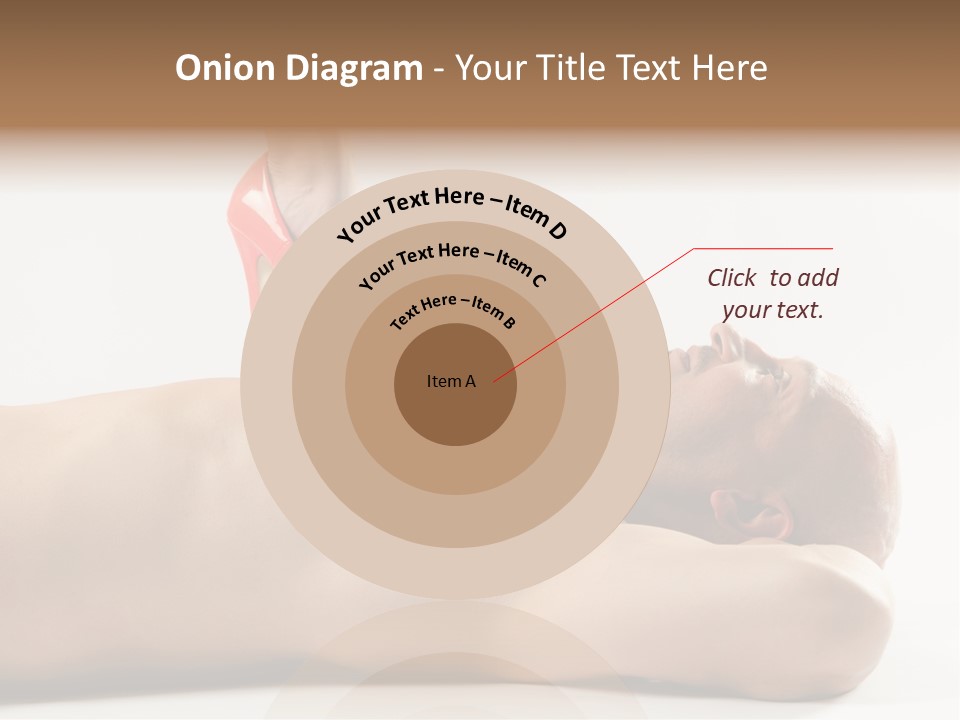 A Man With A Red High Heel Shoe On Top Of His Body PowerPoint Template