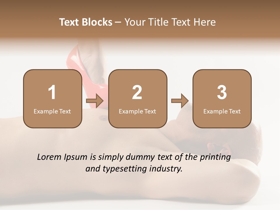 A Man With A Red High Heel Shoe On Top Of His Body PowerPoint Template